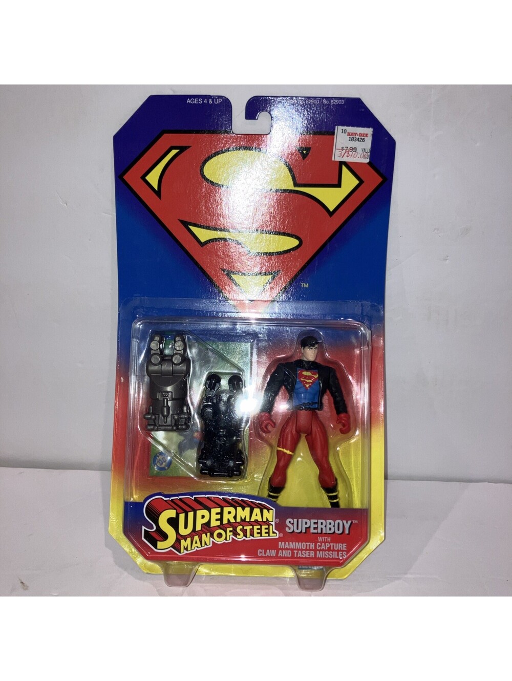 Vintage 1995 Kenner Superman Man of Steel Superboy Mammoth Claw NEW in Box